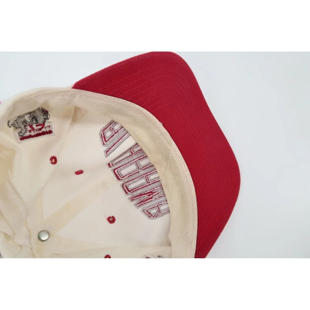 Vintage Alabama Crimson Tide Snapback Hat Mens OSFA Cream Red Big Al Elephant